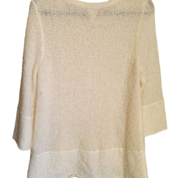 Chicos Jasmine Lace Trim Romantic Pullover Tunic Sweater Size 2 - Picture 3 of 16